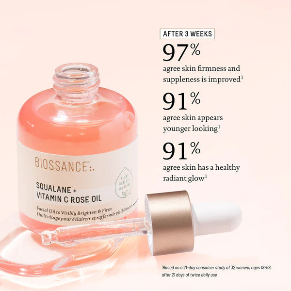 Biossance Squalane + Vitamin C Rose Firming Oil