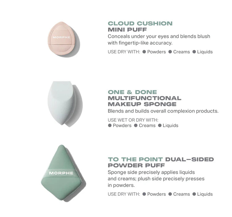 Morphe All Bases Covered 3-Piece Tool Set
