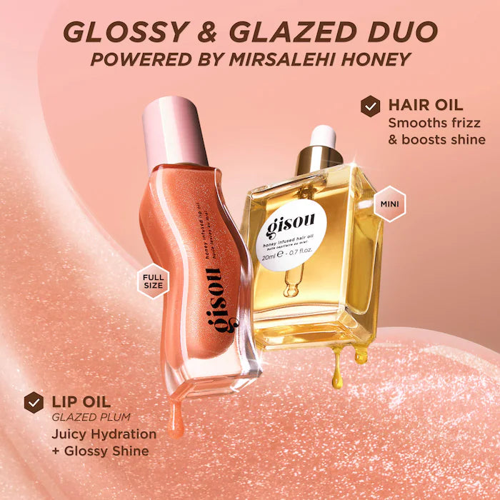 Gisou 
Glossy & Glazed Hair & Lip Oil Gift Set