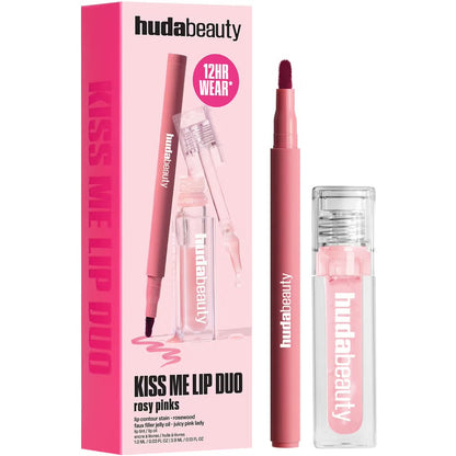 Huda Beauty Kiss Me Rosy Pink Lip Duo