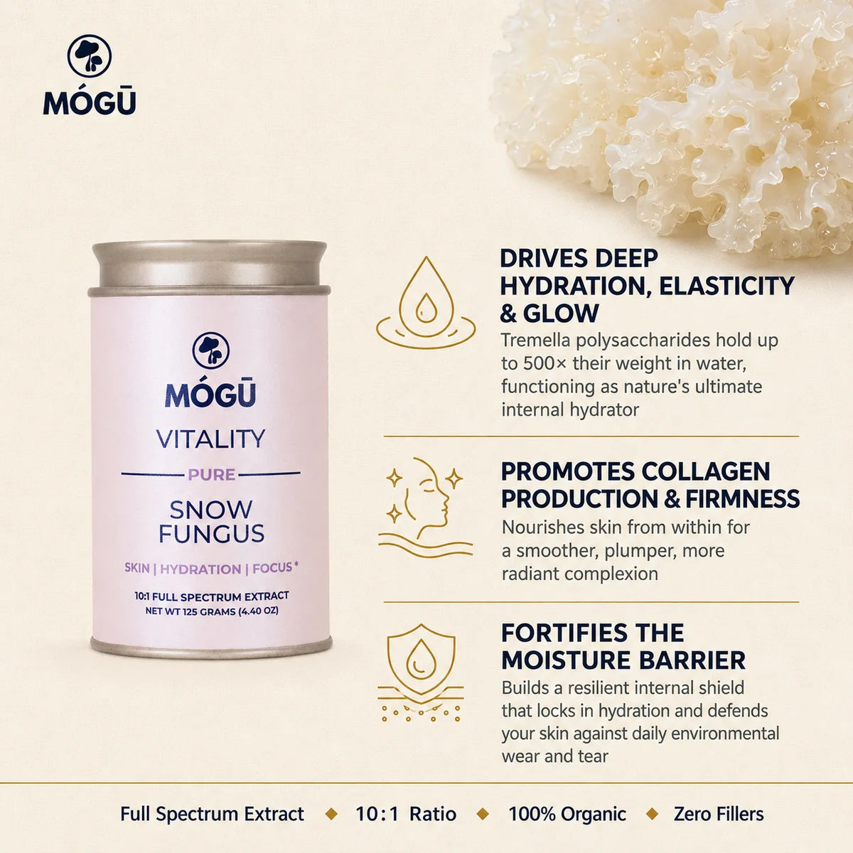 Mógū Vitality Organic Snow Fungus