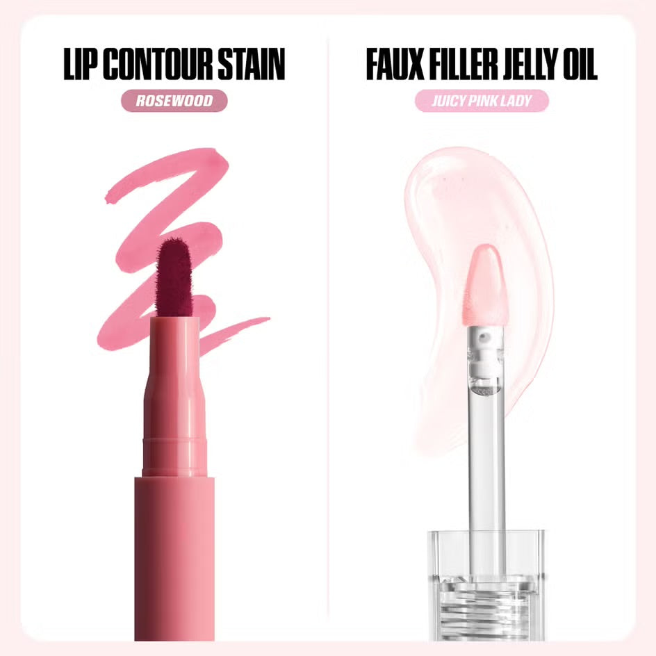 Huda Beauty Kiss Me Rosy Pink Lip Duo