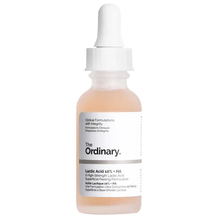 The Ordinary 
Lactic Acid 10% + HA 2% High-Strength Exfoliating Serum for Uneven Texture