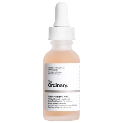 The Ordinary 
Lactic Acid 10% + HA 2% High-Strength Exfoliating Serum for Uneven Texture