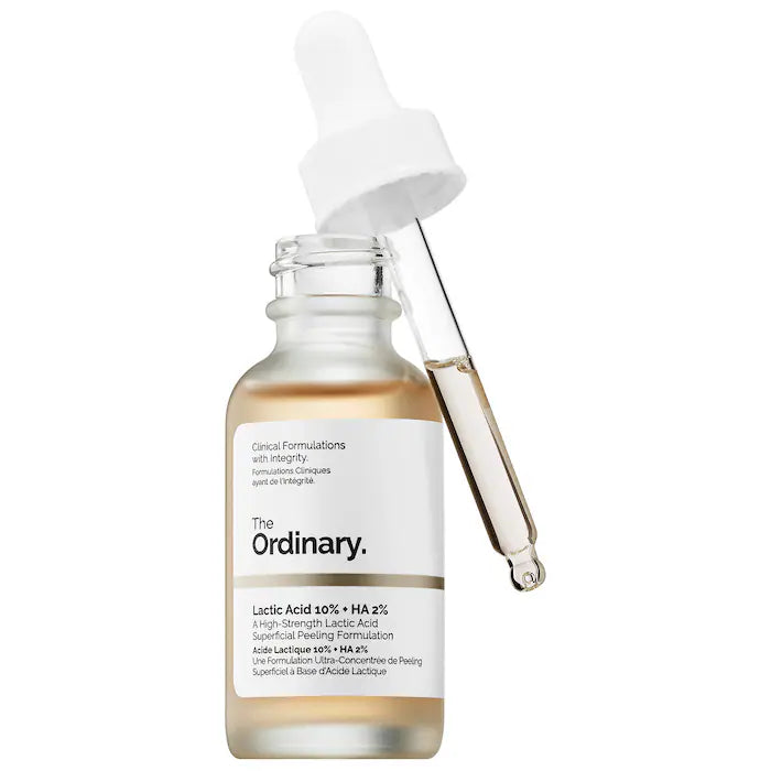 The Ordinary 
Lactic Acid 10% + HA 2% High-Strength Exfoliating Serum for Uneven Texture