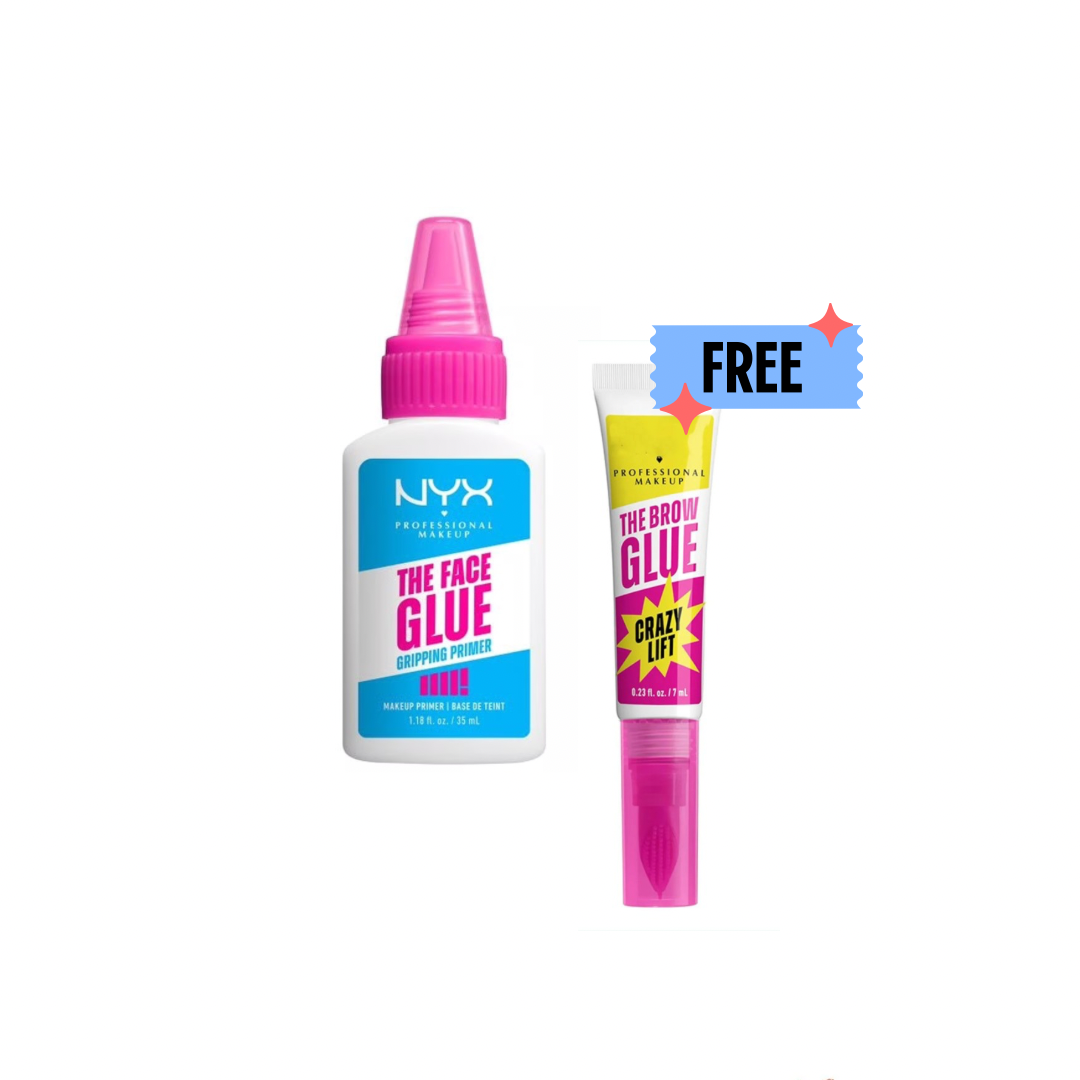 NYX The Face Glue Primer+1 FREE NYX The Brow Glue Crazy Lift Brow Lamination Gel