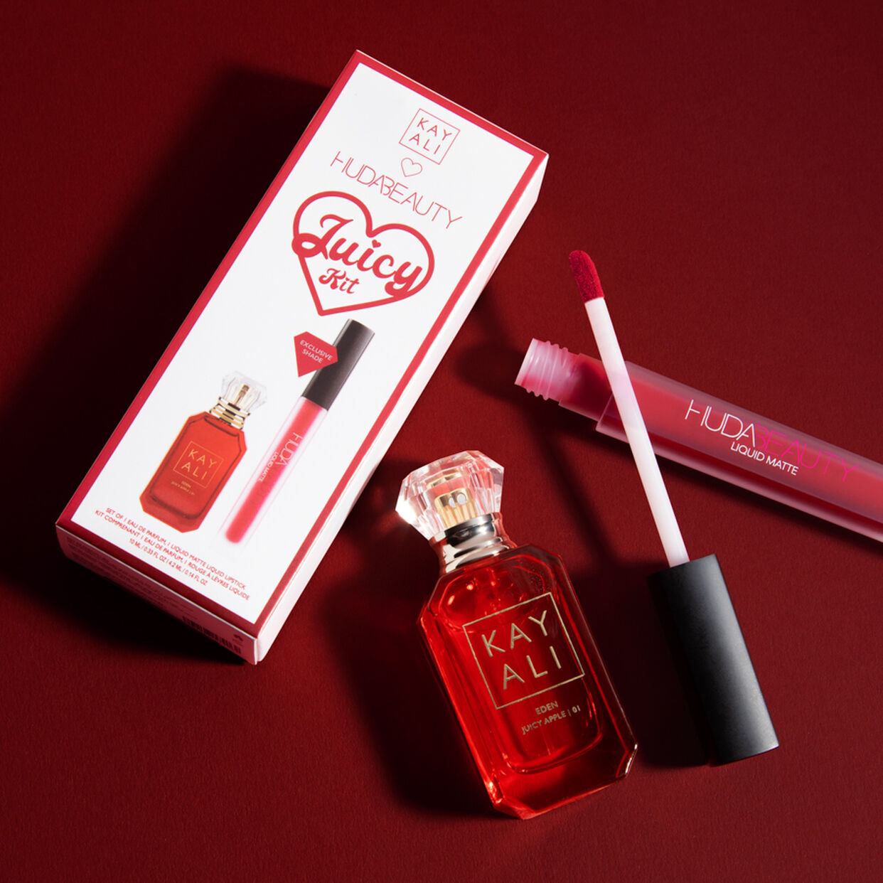 Huda Beauty Kayali Eden Juicy Apple | 01 Mini Perfume and Lip Set