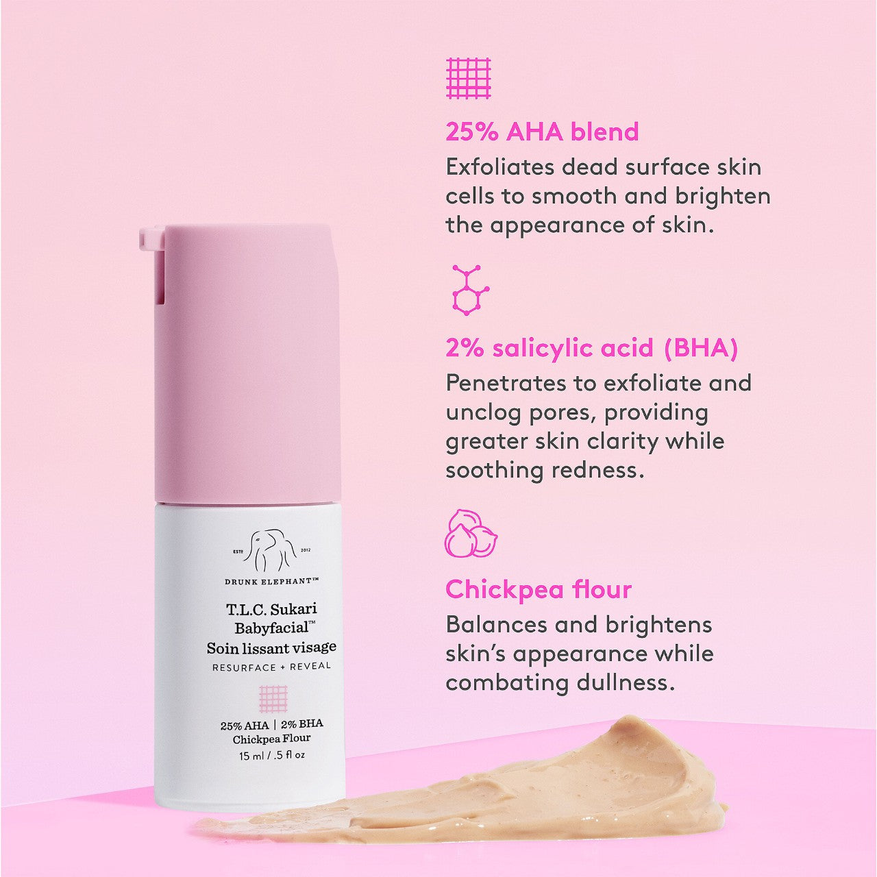 Drunk Elephant Mini T.L.C. Sukari Babyfacial™ AHA + BHA Mask