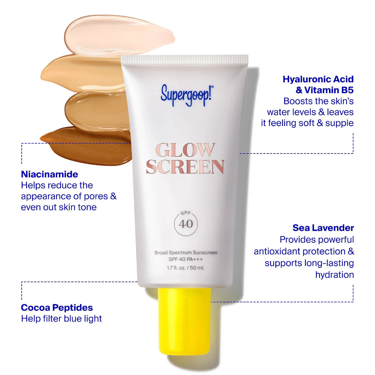 Supergoop! Glowscreen SPF 40 Sunscreen with Hyaluronic Acid + Niacinamide