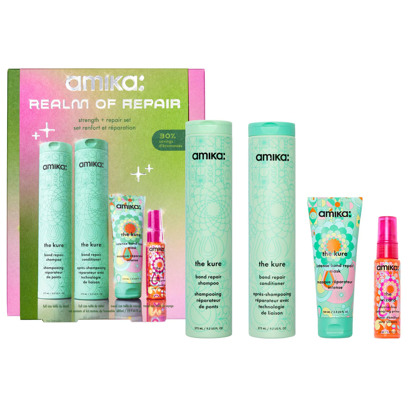 amika Realm of Repair Strengthen & Repair Hair Routine Set