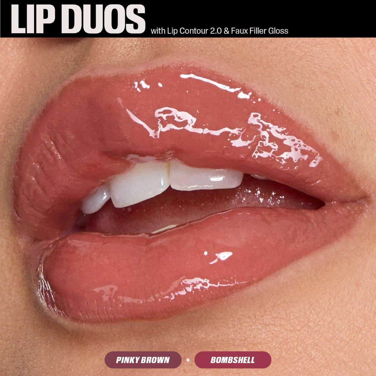 Huda Beauty Juicy Bombshell Lip Duo - Pinky Brown