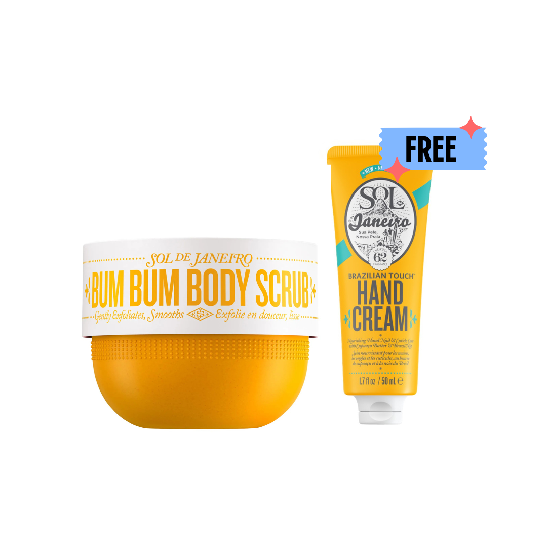 Sol de Janeiro Bum Bum Body Scrub+ FREE Sol de Janeiro 
Brazilian Touch Hand Cream