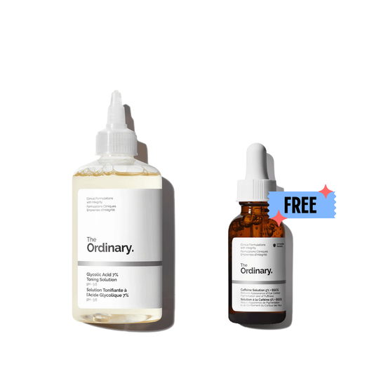 The Ordinary 
Glycolic Acid 7% Exfoliating and Brightening Daily Toner + FREE  Caffeine Solution 5% + EGCG